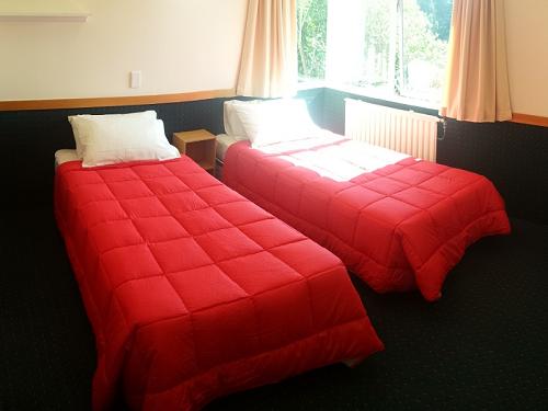 The deluxe twin rooms at Hikurangi StayPlace have extra-long beds and an en-suite
